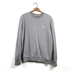 INIMIGO Mens Gray Organic Cotton Heart Embroidered Sweatshirt Size L